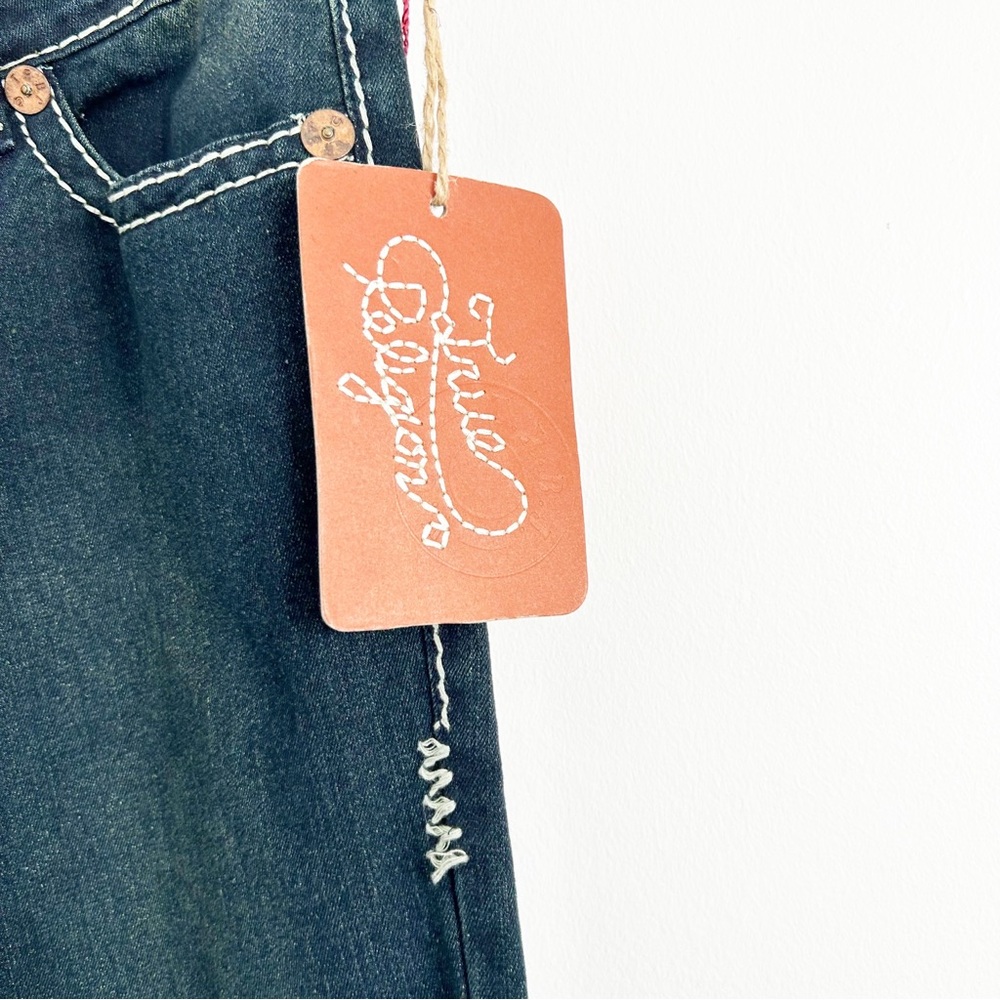 NEW $319 True Religion Bobby Super T Contrast Trim Embroidered Jeans Size 30 - Picture 4 of 11
